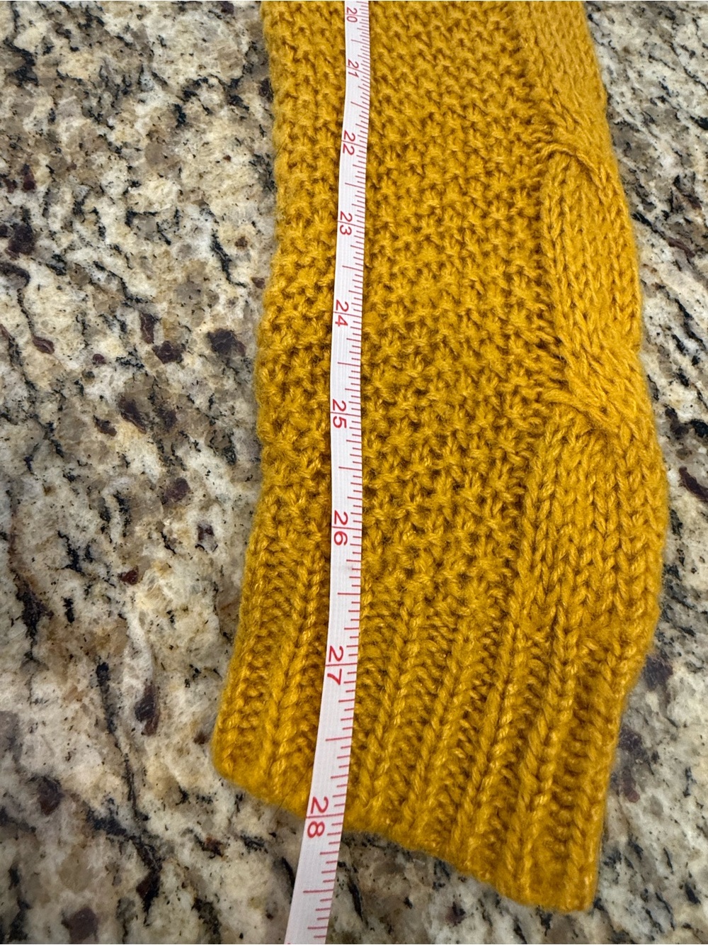 Pins and Needles mustard yellow cable knit pom pom sweater SM - Picture 11 of 13